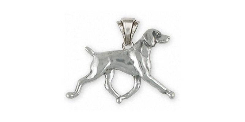 Weimaraner Schmuck Anhänger Sterling Silber Handgemachter Hund Wm4-P von Efsterling
