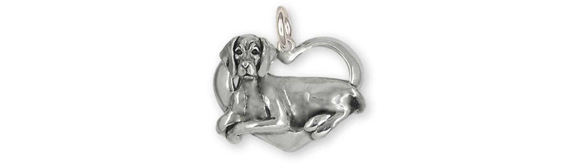 Weimaraner Schmuck Sterling Silber Handgemacht Charm Wm5-C von Efsterling