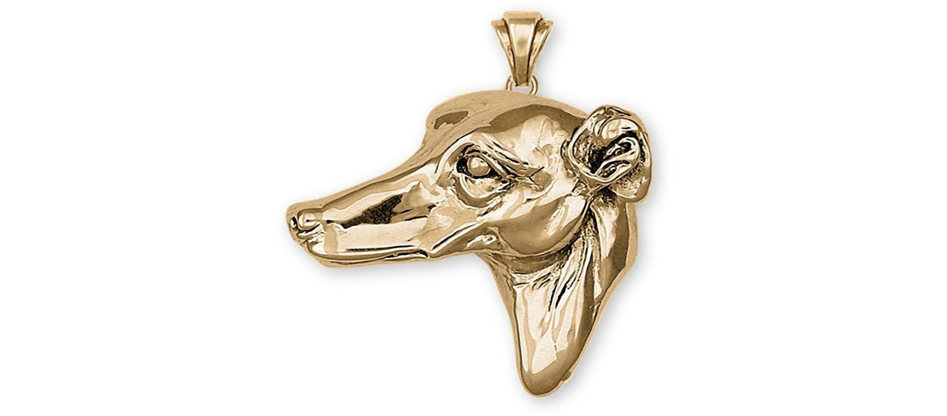 Windhund Schmuck 14K Gelbgold Handarbeit Anhänger Gh1-Pg von Efsterling