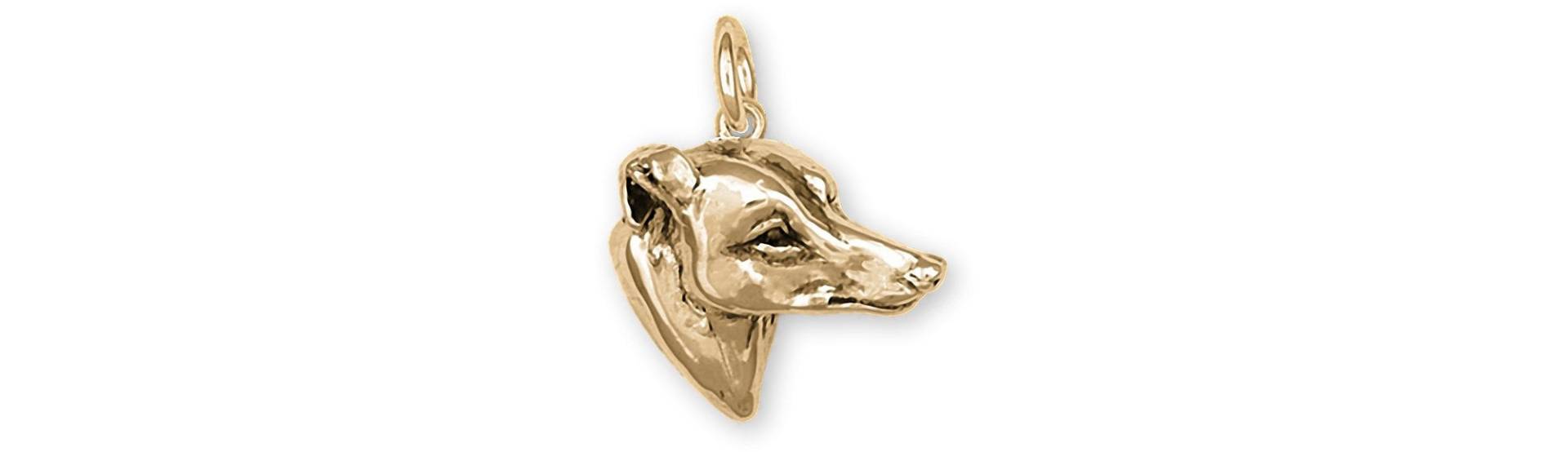 Windhund Schmuck 14K Gelbgold Handgemacht Charm Gh4-Cg von Efsterling