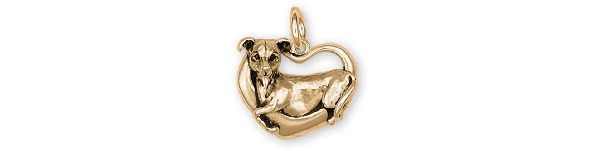 Windhund Schmuck 14K Gelbgold Handgemacht Charm Gh5-Cg von Efsterling