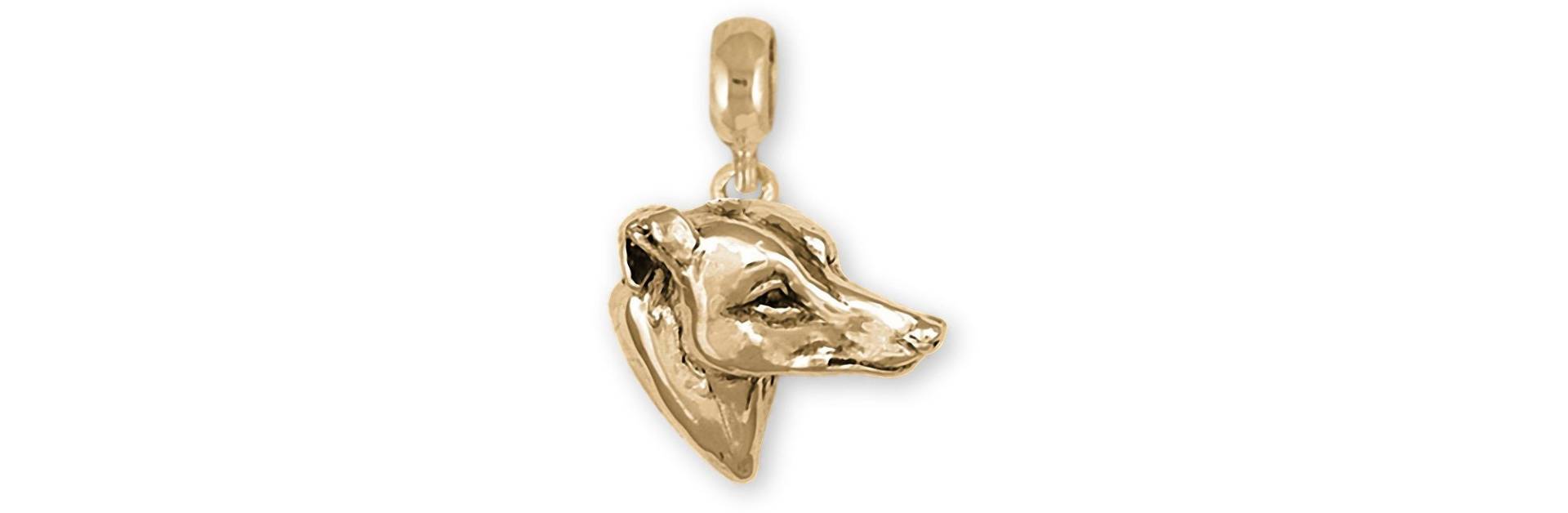 Windhund Schmuck 14K Gelbgold Handgemacht Charm Schieber Dieser Passt Ein Pandora® Schiebearmband Gh4-Pnsg von Efsterling