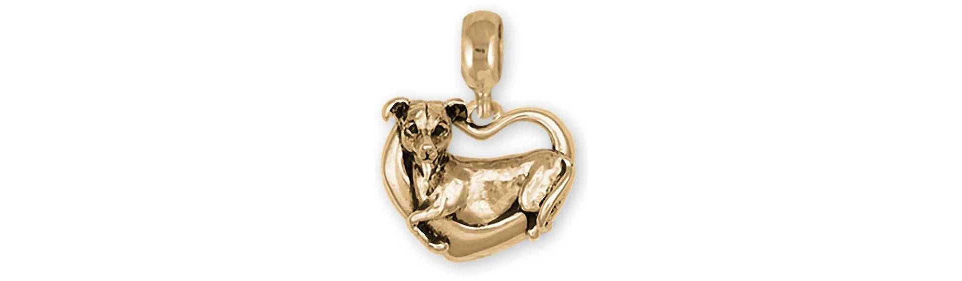 Windhund Schmuck 14K Gelbgold Handgemacht Charm Schieber Dieser Passt Ein Pandora® Schiebearmband Gh5-Pnsg von Efsterling