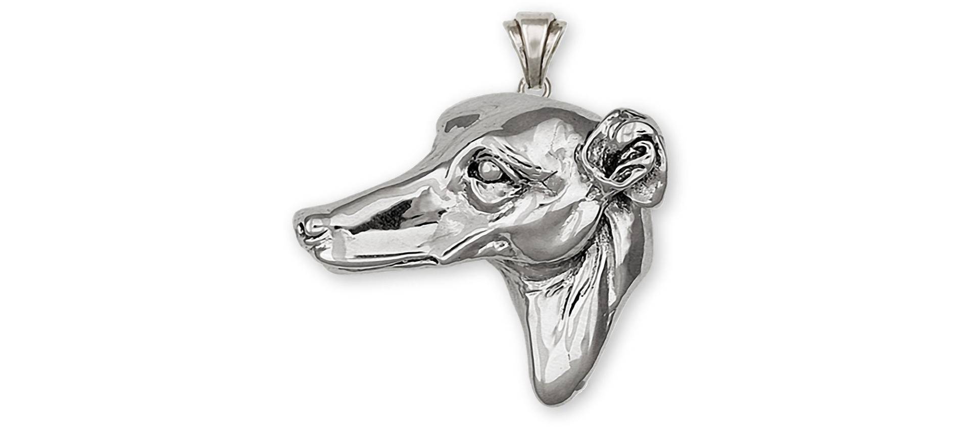 Windhund Schmuck Sterling Silber Handarbeit Anhänger Gh1-P von Efsterling