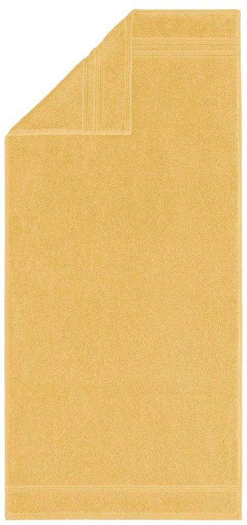 Egeria Handtücher "Manhatten Gold", (1 St., Badetuch 70 x 140 cm), Uni Programm mit Streifenbordüre, reine Baumwolle von Egeria