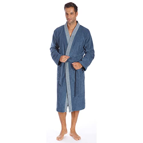 Egeria Bruno blue rock Herren Kimono Bademantel M 100% Baumwolle von Egeria