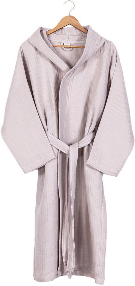 Egeria Morgenmantel Balance mit Kapuze, Baumwolle, Kapuze, Gürtel, Musselinstoff von Egeria