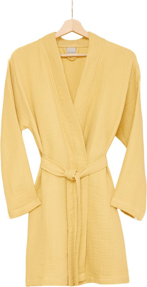 Egeria Morgenmantel Harmony Kimono, Baumwolle, Kimono-Kragen, Gürtel, Mussselinstoff von Egeria