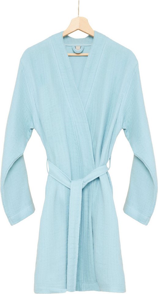 Egeria Morgenmantel Harmony Kimono, Baumwolle, Kimono-Kragen, Gürtel, Mussselinstoff von Egeria