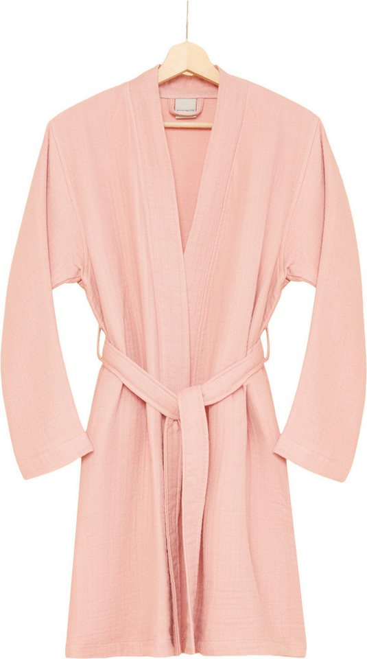 Egeria Morgenmantel Harmony Kimono, Baumwolle, Kimono-Kragen, Gürtel, Mussselinstoff von Egeria