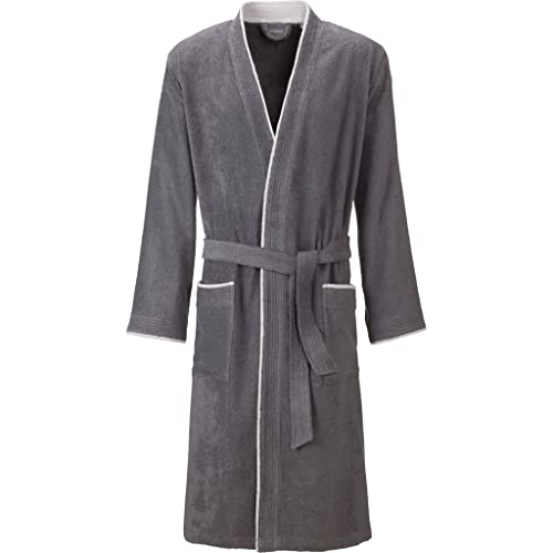 Egeria Nico graphit Herren Kimono Bademantel XL 100% Baumwolle von Egeria