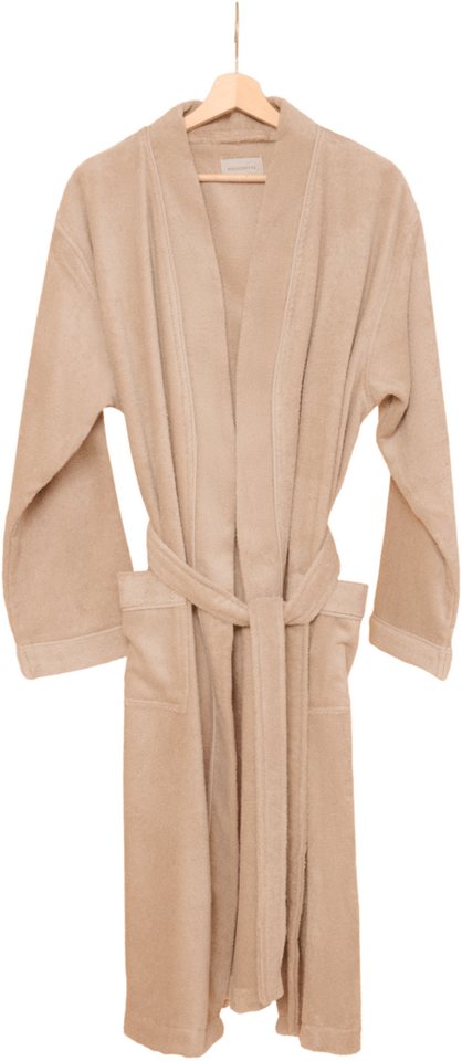 Egeria Unisex-Bademantel Pure, Baumwolle, Kimono-Kragen, Gürtel, Kimono von Egeria