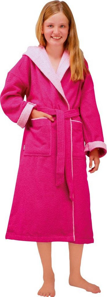 Egeria Kinderbademantel Calypso, Langform, Walkfrottee, Kapuze, Gürtel, mit Kapuze, Doubleface Optik, 100 % Baumwolle von Egeria