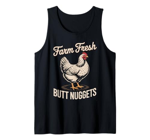 Lustiger Spruch Bauernhof Frisch Butt Nuggets Huhn Witz Frauen Männer Tank Top von Egg Humor Rooster Hen Country Barnyard Bird