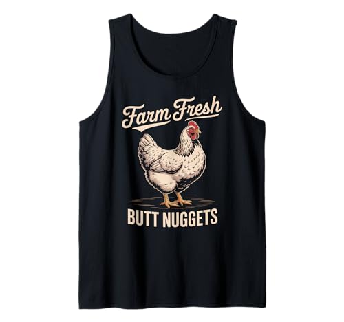 Lustiger Spruch Bauernhof Frisch Butt Nuggets Huhn Witz Frauen Männer Tank Top von Egg Humor Rooster Hen Country Barnyard Bird