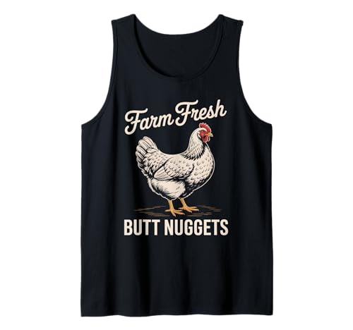 Lustiger Spruch Bauernhof Frisch Butt Nuggets Huhn Witz Frauen Männer Tank Top von Egg Humor Rooster Hen Country Barnyard Bird