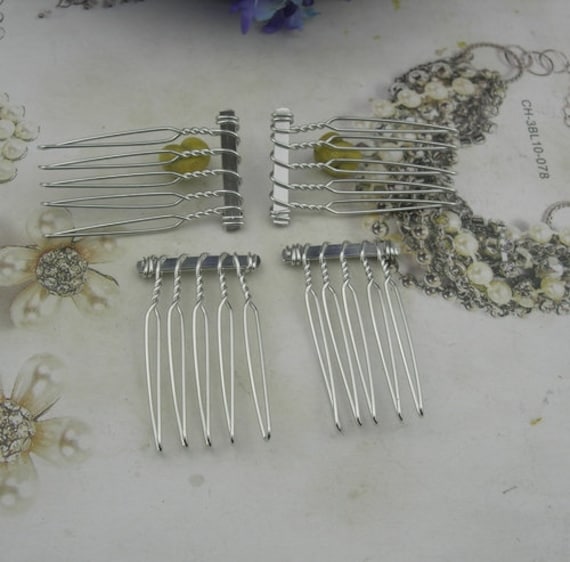 10 Stück | 5Pins Versilberte Haarkämme Mit 5 Pins.nickel Free von EggcellentCraftStore