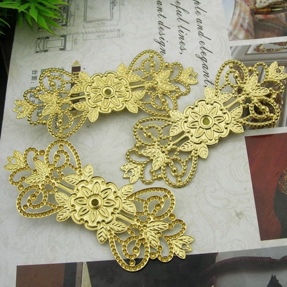 6 Stück Rohe Messing-Blumen-Filigran-Charms, | 31 X 71 Mm | Lv-16 von EggcellentCraftStore