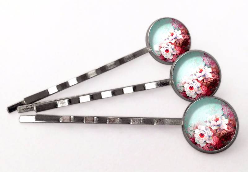 3 Stück Haarklammern Blumen, 0991Hp von EgginEggHandmade