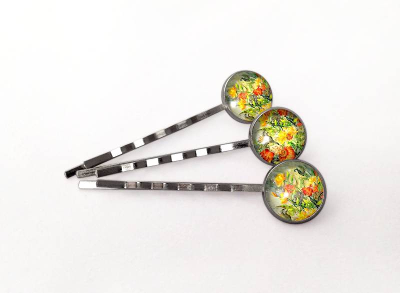 3 Stück Haarklammern Blumenphantasie, 0619Hp von EgginEggHandmade