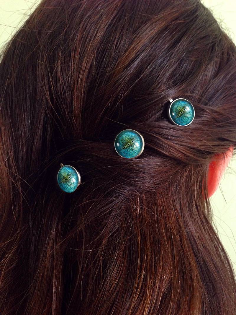 3 Stück Haarklammern Eidechse Auge, 0100Hp von EgginEggHandmade