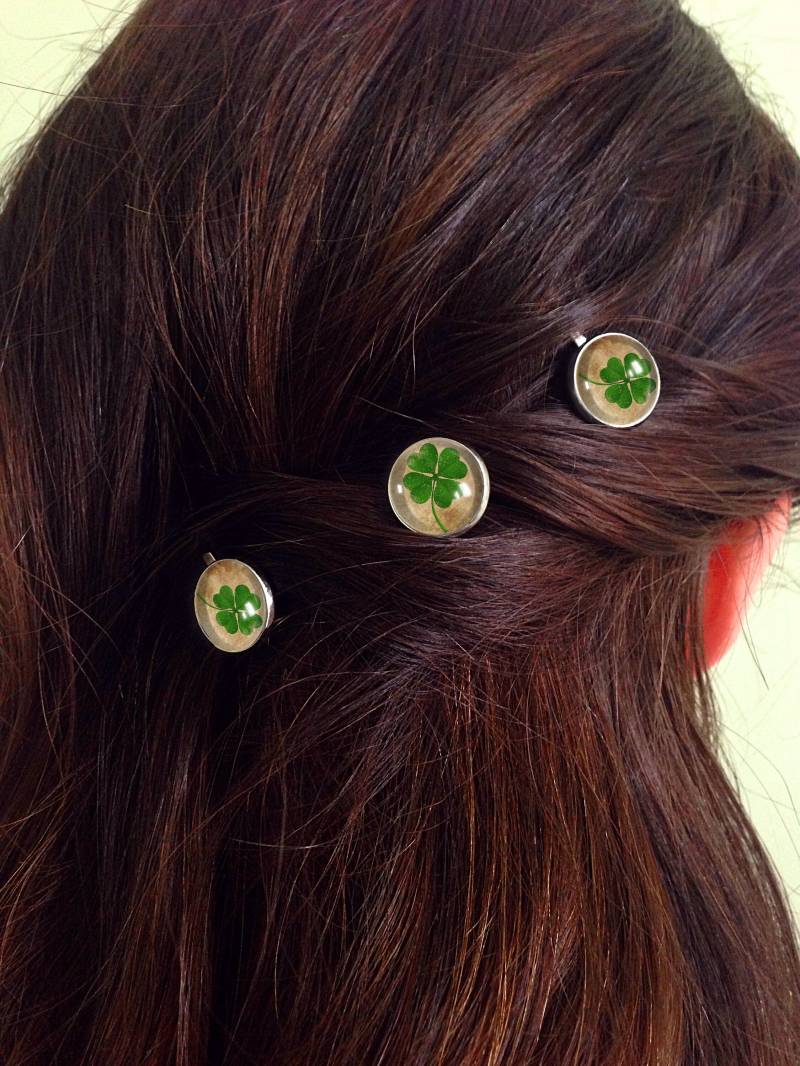 3 Stück Haarklammern Klee, 0708Hp von EgginEggHandmade