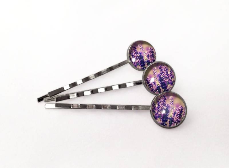 3 Stück Haarklammern Lavendel, 0397Hp von EgginEggHandmade