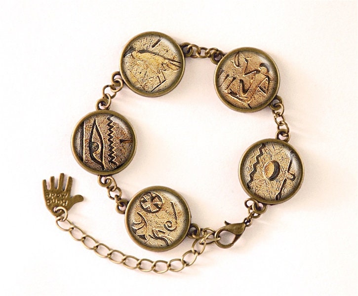 Armband Hieroglyphen, 0188Bb von EgginEggHandmade