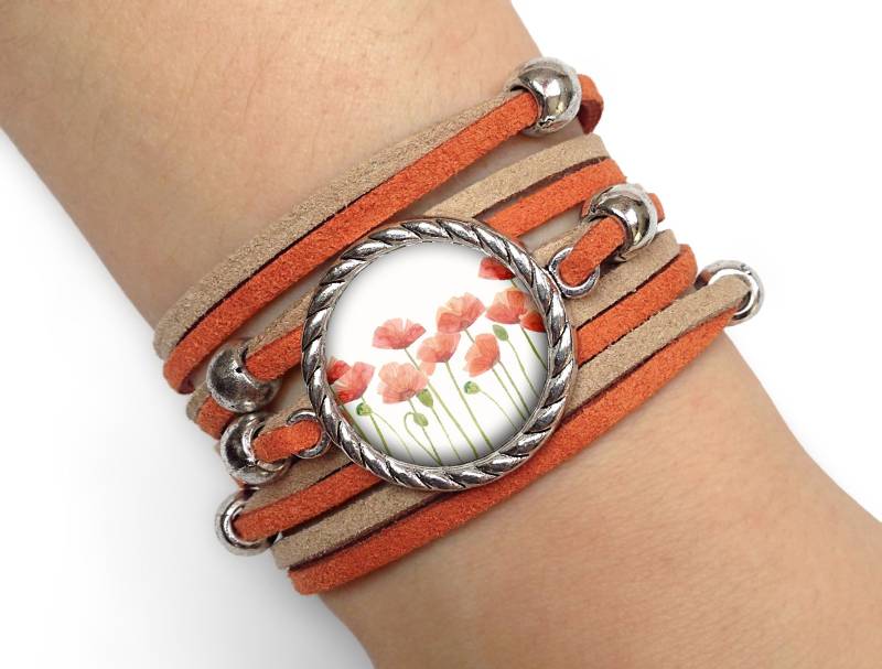 Armband Mohnblumen - 0981 von EgginEggHandmade