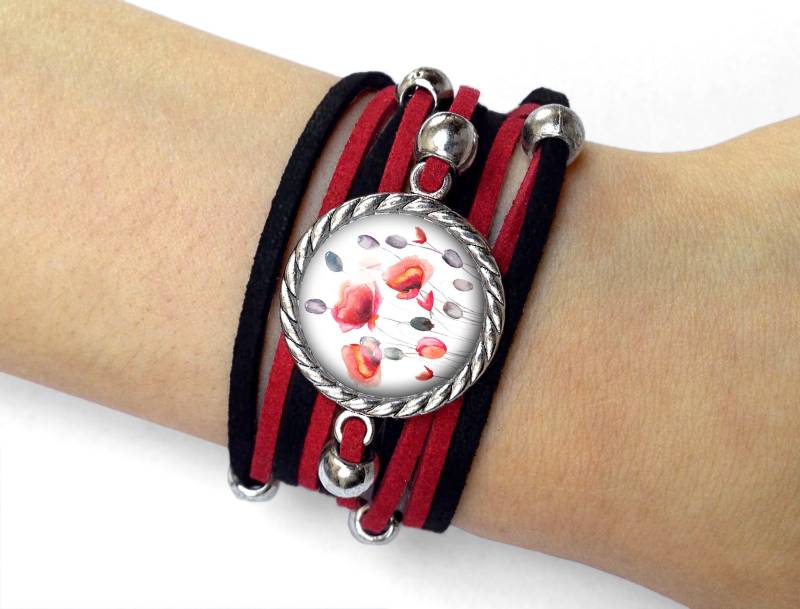 Armband Mohnblumen - 0996 von EgginEggHandmade