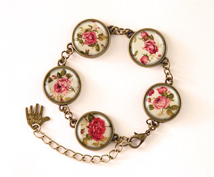 Armband Retro Blumen, 0218Bb von EgginEggHandmade