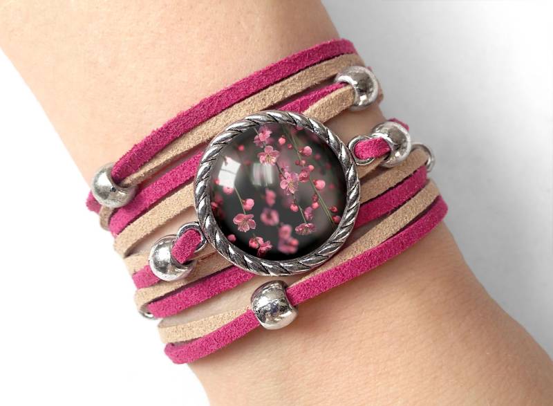 Armband Retro Blumen - 0214 von EgginEggHandmade