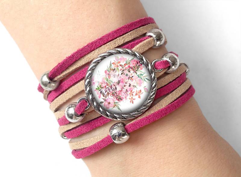 Armband Retro Blumen - 0990 von EgginEggHandmade