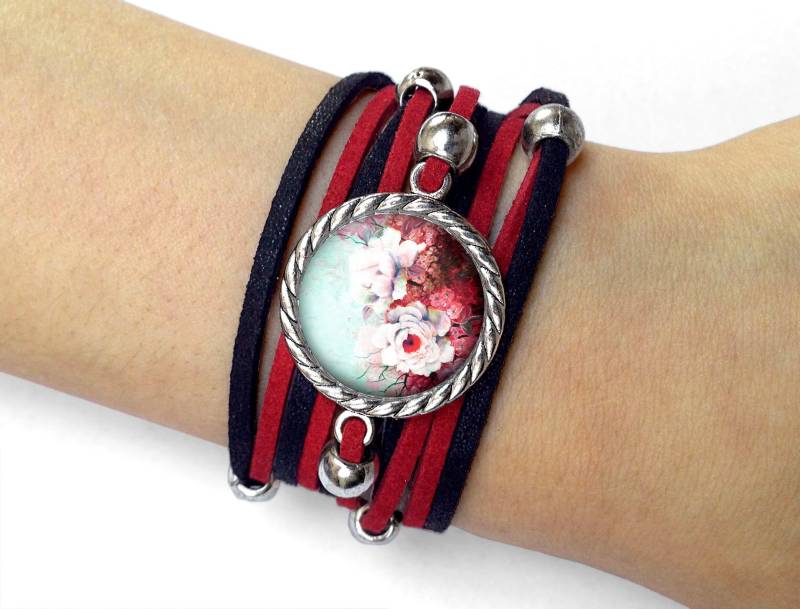 Armband Retro Blumen - 0991 von EgginEggHandmade