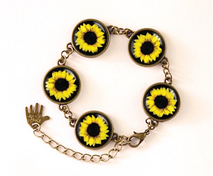 Armband Sonnenblumen, 0388Bb von EgginEggHandmade