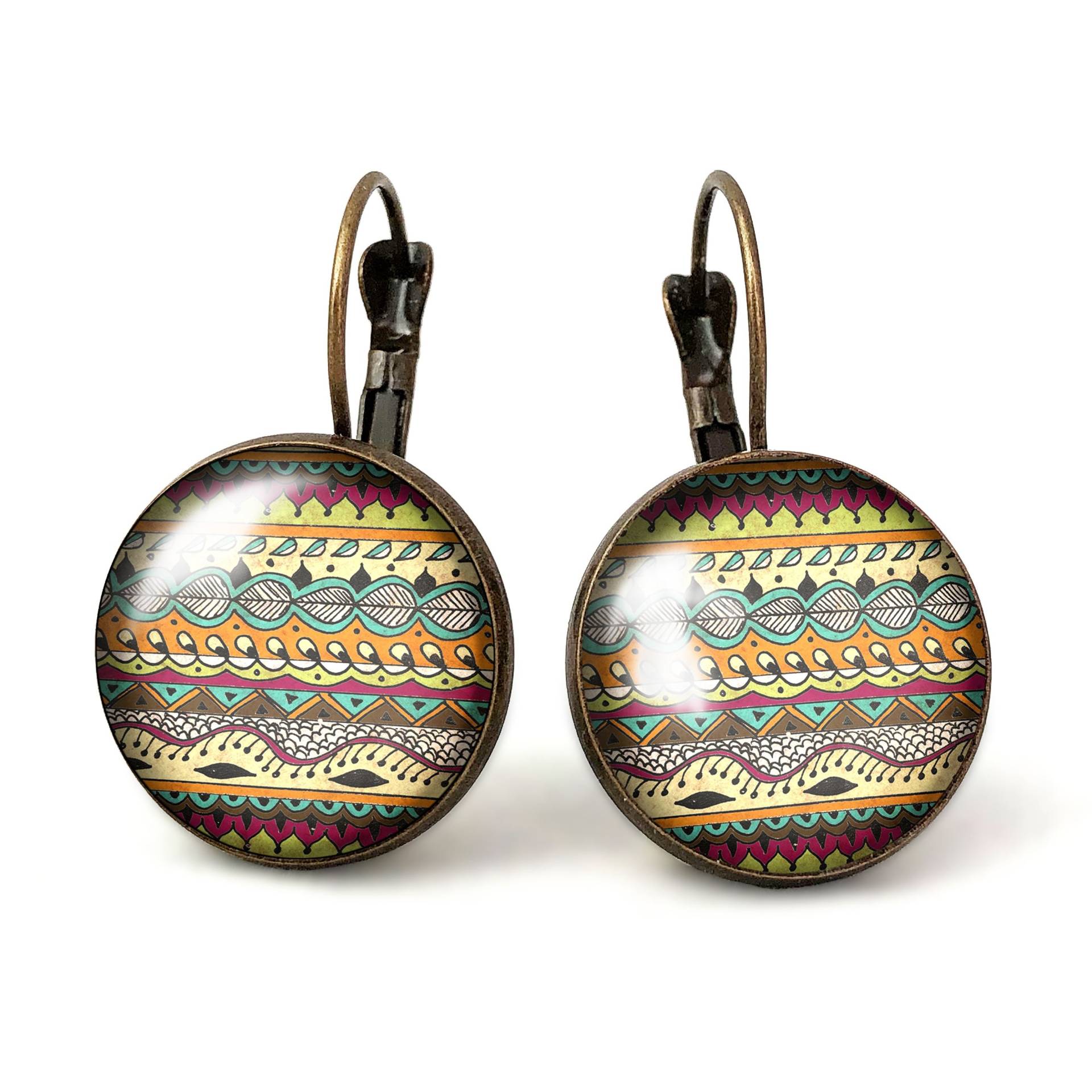 Aztec Muster Große Ohrringe, 0468Erb von EgginEggHandmade