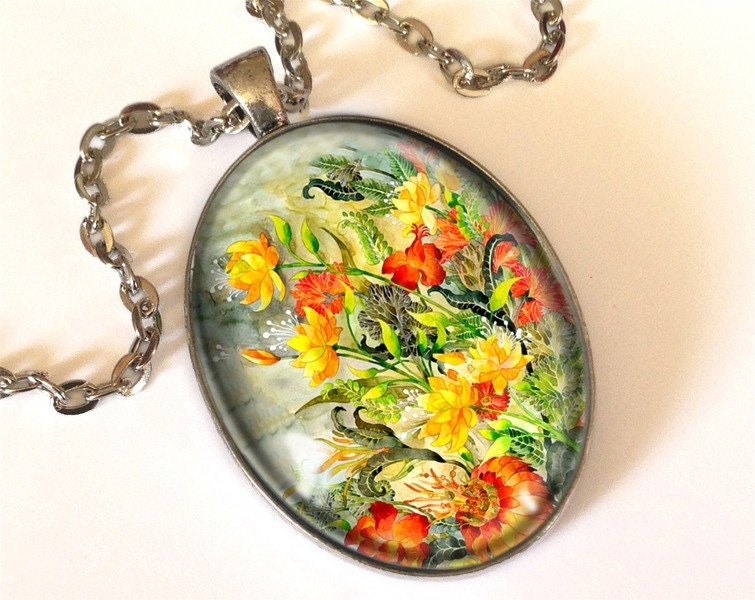 Blumen-Fantasie Große Kette, 0619Opos von EgginEggHandmade