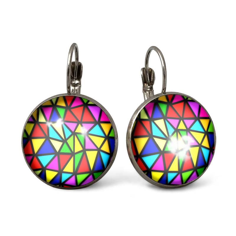 Farbige Dreiecke Große Ohrringe, 0491Ers von EgginEggHandmade