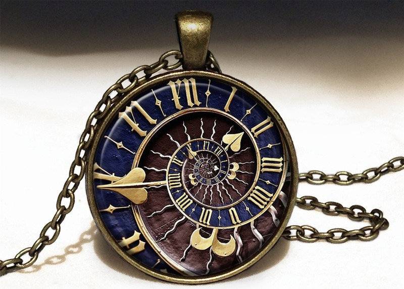 Große Kette Steampunk Foto Uhr, Schmuck, 0350Pb von EgginEggHandmade