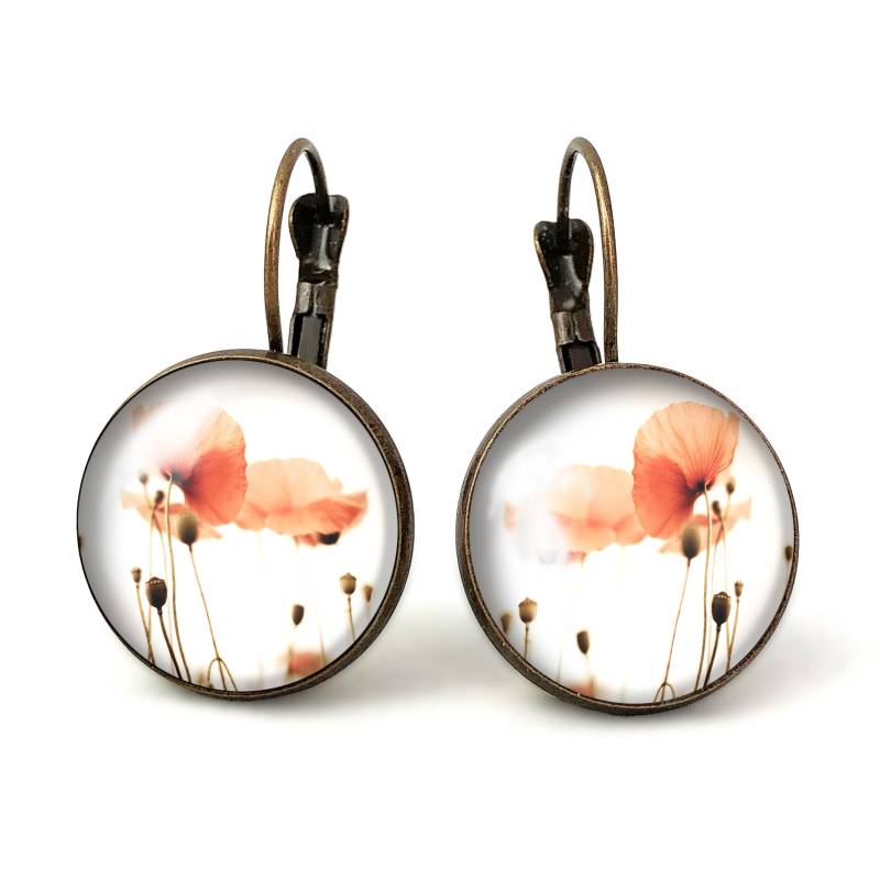Große Ohrringe Rote Mohnblumen, 0165Erb von EgginEggHandmade