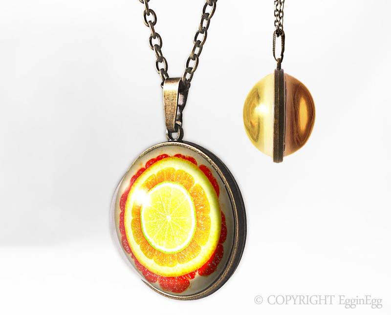 Große Zweiseitige Kette Zitrusfrüchte, 0948Spb von EgginEggHandmade