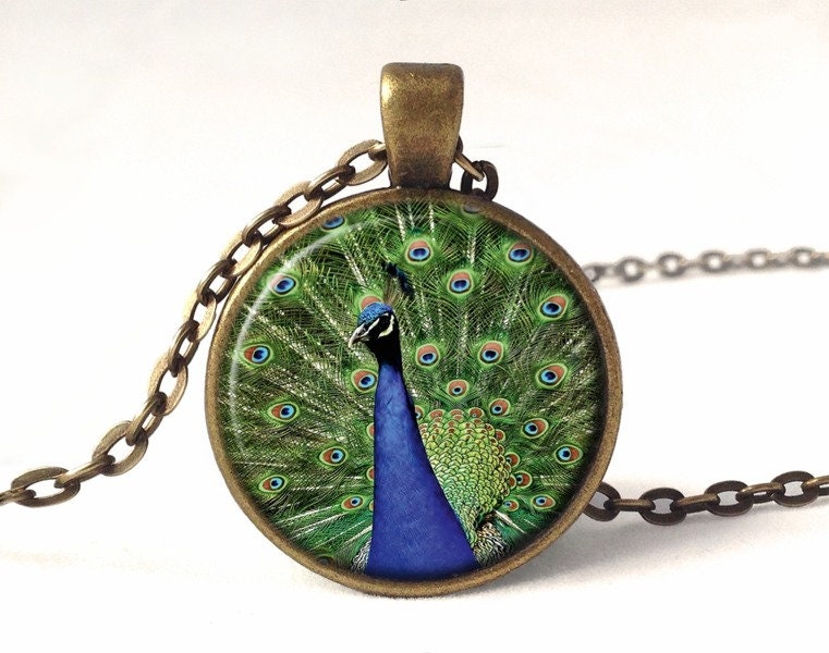 Kette Pfau, Pfau Schmuck, 0111Pb_1 von EgginEggHandmade