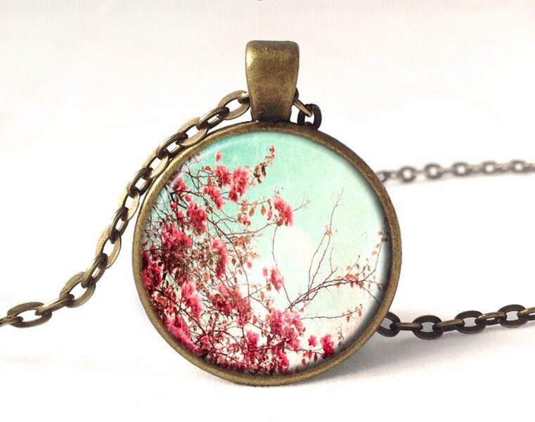 Kette Retro Blumen, Schmuck, 0386Pb von EgginEggHandmade