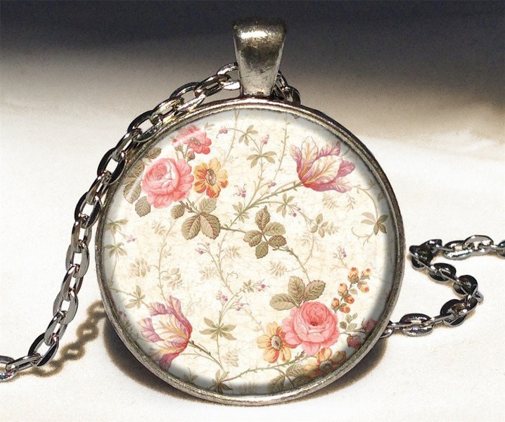 Kette Retro Roses, Schmuck, 0509Pos von EgginEggHandmade