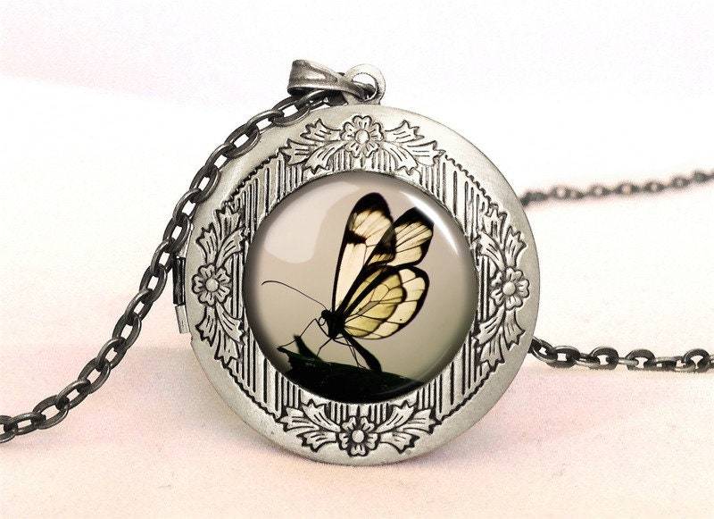 Medaillonkette Falter, 0105Lpos von EgginEggHandmade