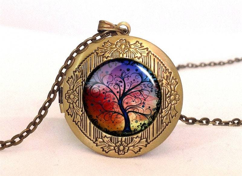 Medaillonkette Lebensbaum, 0604Lpb von EgginEggHandmade