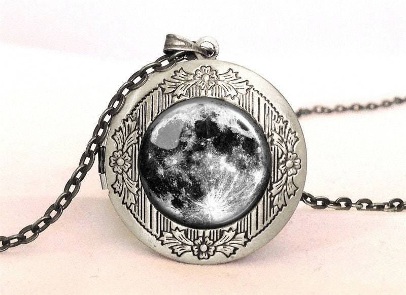 Medaillonkette Voll Mond, 0108Lpb von EgginEggHandmade