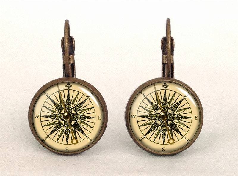 Ohrringe Foto Kompass, 0145Erb von EgginEggHandmade