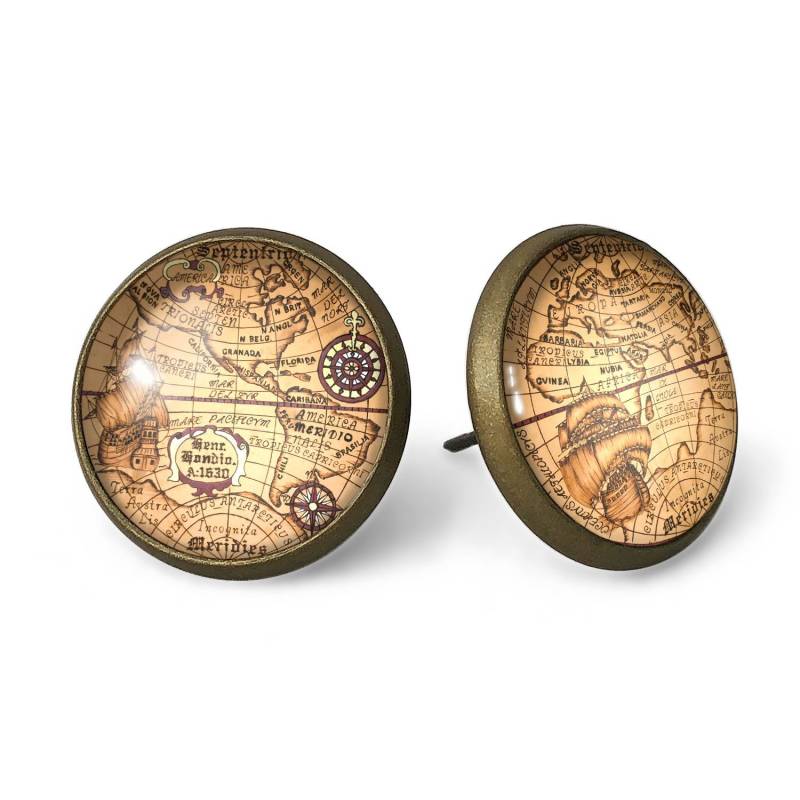 Ohrstecker Alte Karte, 0147Esb von EgginEggHandmade