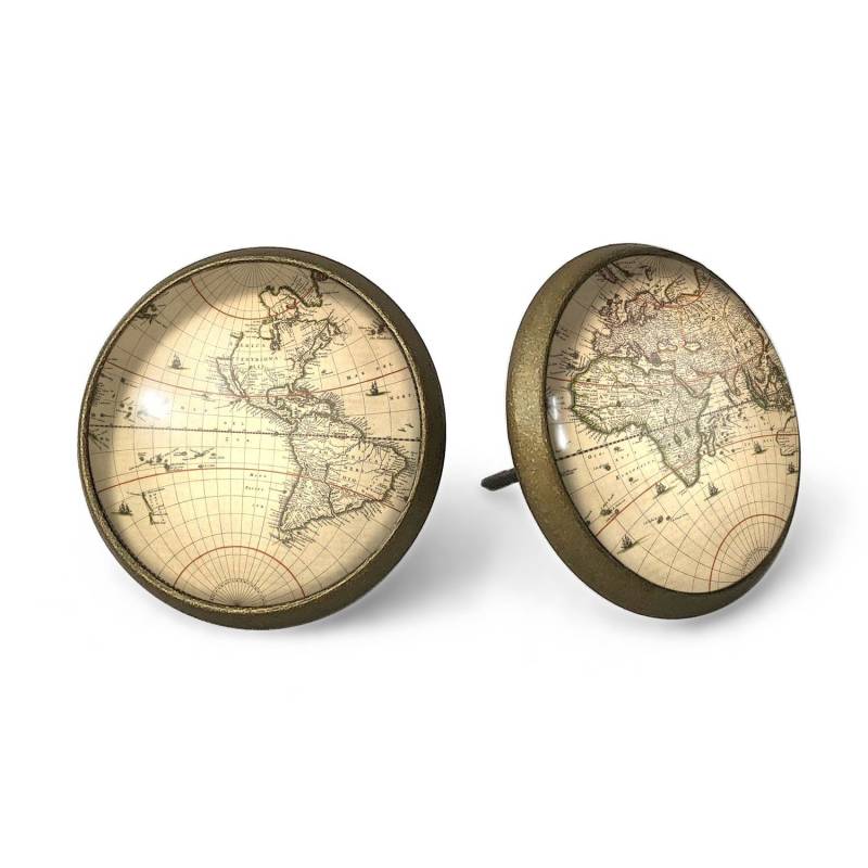 Ohrstecker Alte Karte, 0196Esb von EgginEggHandmade